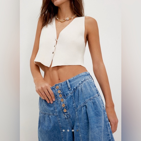 Free People We The Free Blossom Pull On Jeans sz XL - Picture 4 of 5